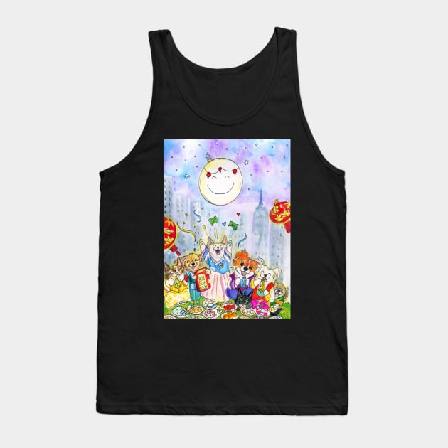 Lunar New Year Cats and Dogs Tank Top by HappyPawtraits